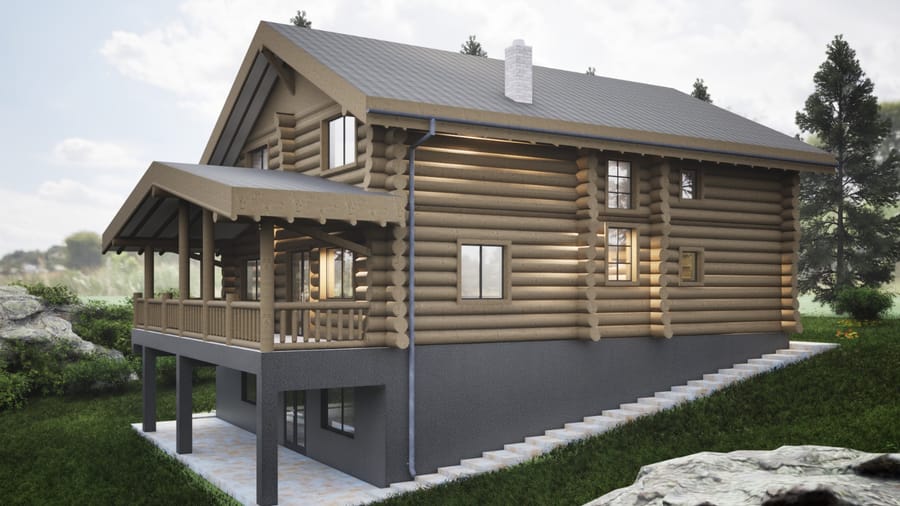 Casa Bucovina — integrarea cabanei în peisajul montan, la liziera pădurii