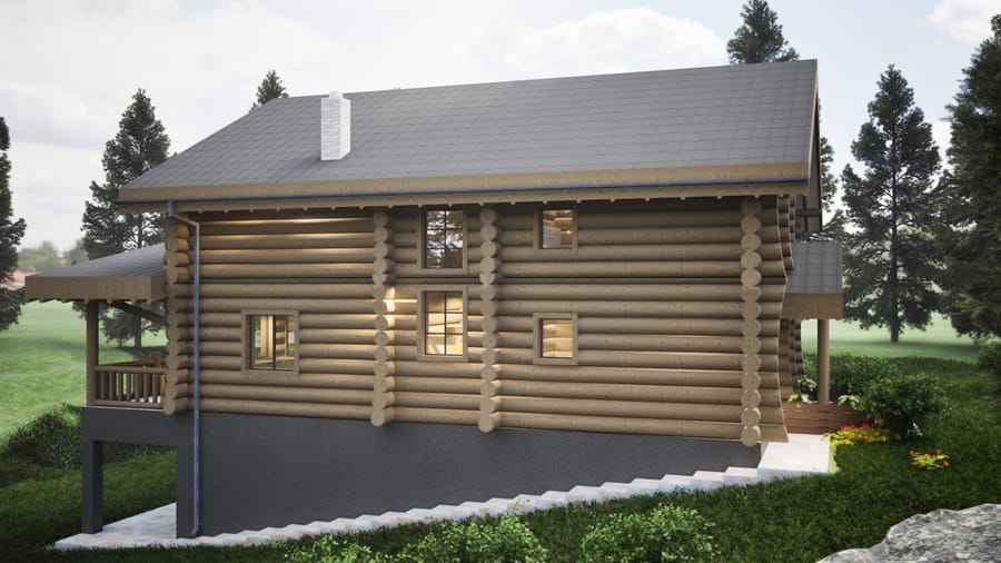 Casa Dorna — terasa laterală acoperită, deschisă către grădină